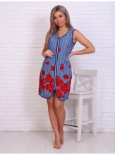 Халат Арина индиго (кулирка)